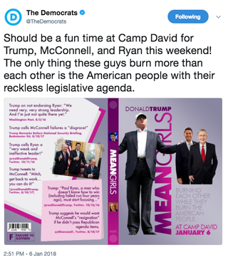 Illustration for article titled The Democratic Party Is Tweeting About Mean Girls
